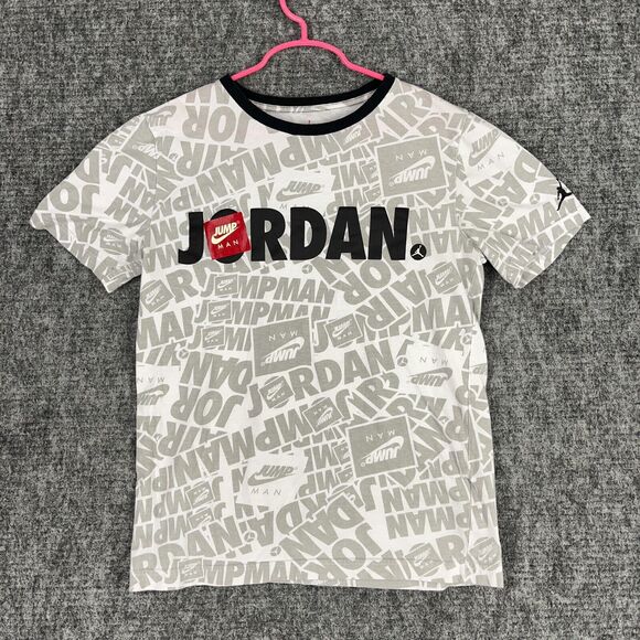 Nike Air Jordan Shirt Boys Large Jumpman Basketball Retro‎ All Over Print - Picture 1 of 7